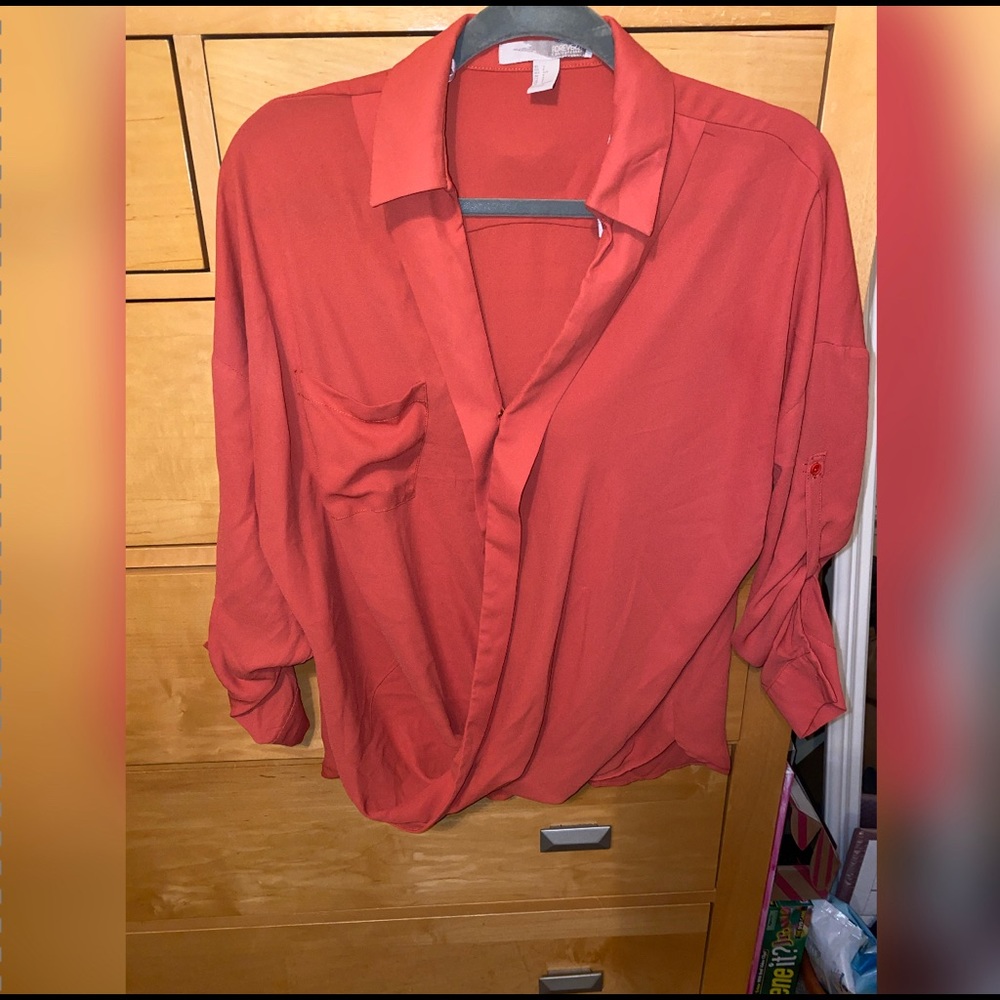 Orange V-Cut Top